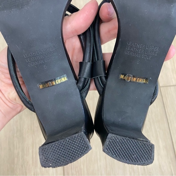 Intentionally Blank Willow Black Leather Sandal Size 5 - Picture 11 of 12
